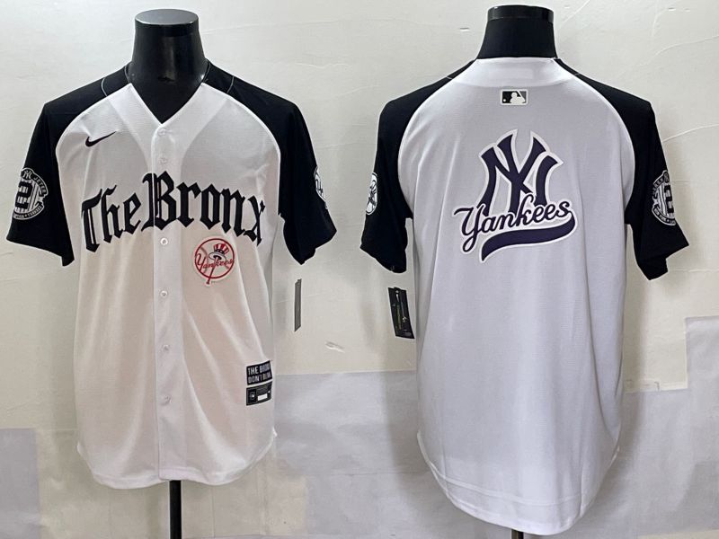 Men 2025 New York Yankees Blank White black Five generations Joint Name Nike MLB Jersey style 68